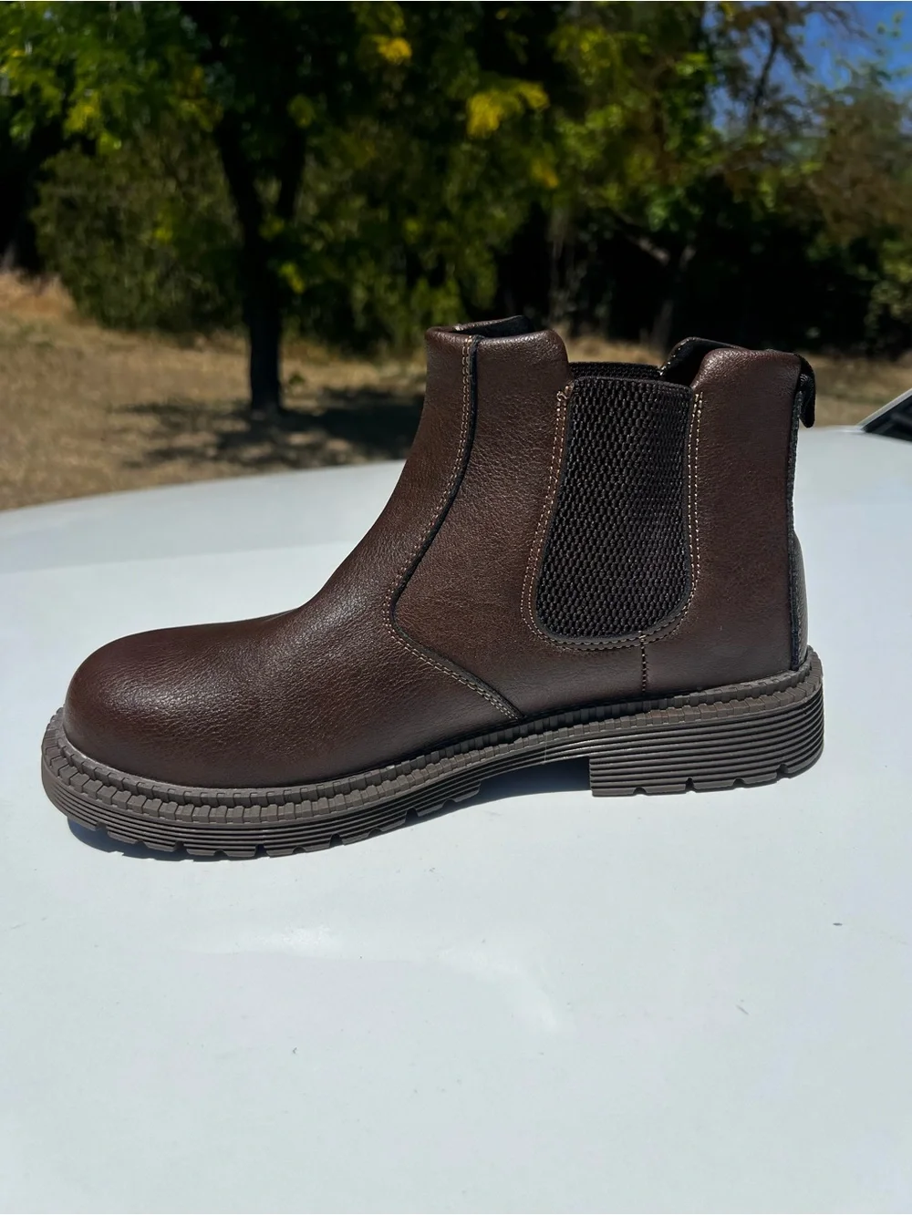 Men's Dark Brown Chukka Boot with Elastic Side Panels size 41